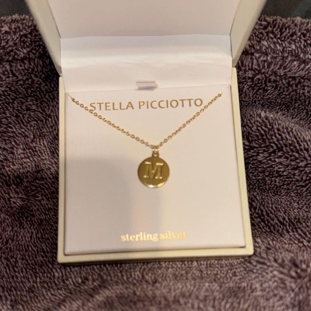 Gold M Initial Necklace